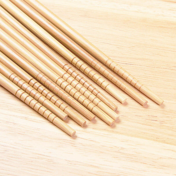 5 PAIRS Bamboo Chopsticks Japanese/Chinese Style Reusable Twisted Chopsticks